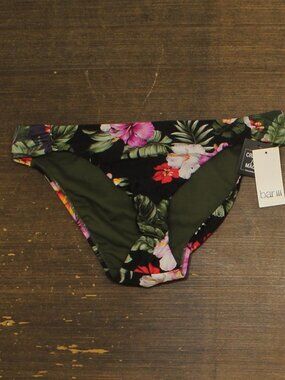 Bar Iii Black Bar Iii Floral Print Side Tab Bikini Bottom Mbth25501 M Sz M